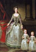 German Hilaire Edgar Portrait of Anna Charlotte Dorothea von Medem with daughters Wilhelmine and Pauline oil